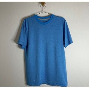 Nike Dri-Fit Mens Blue Stripe Athletic T-Shirt Short Sleeve Performance M